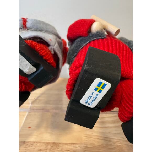 4 Ljungstroms Of Sweden Tomte Wooden Figure Winter Activities Ski Shovel Hike - Picture 10 of 13